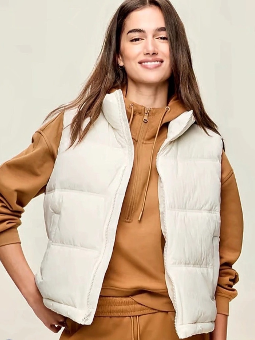 made for life White Quilted Vest Size Medium